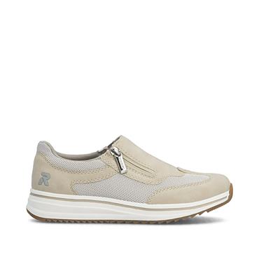 Rieker Mesh Trainer With Side Zip - Beige